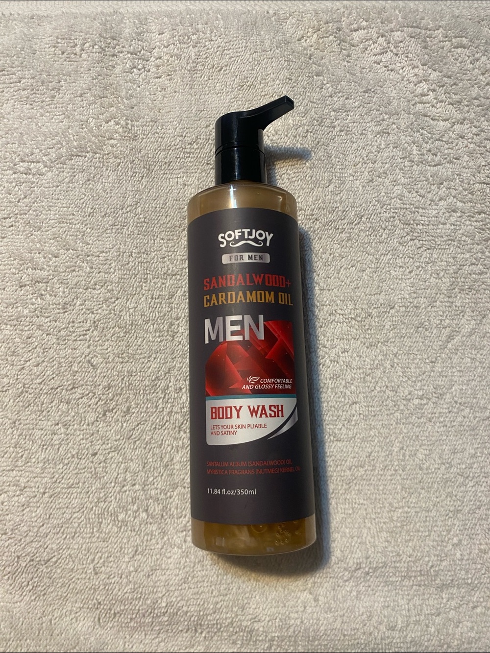 SoftJoy Men Sandalwood + Cardamom Oil Body Wash - Brown